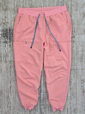 Fabletics Jogger Scrub Pants Womens Peach Yoga Waist Medical Professional XXL